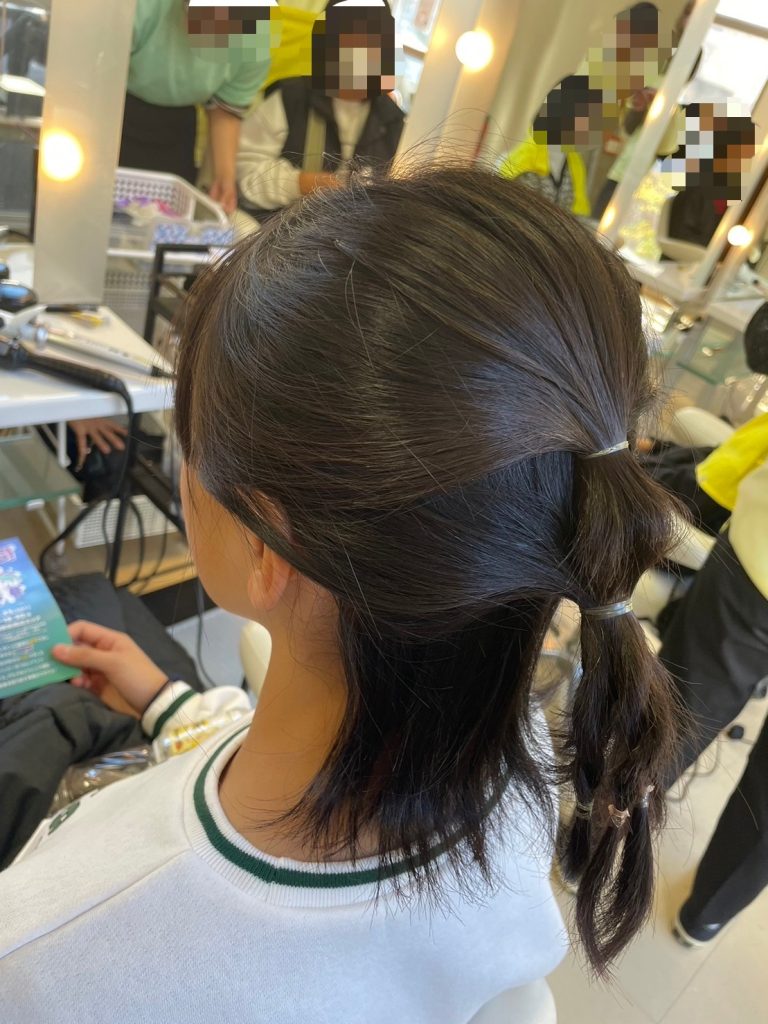 完成したヘアメイクの写真