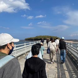 みんなで青島神社へ向かう様子